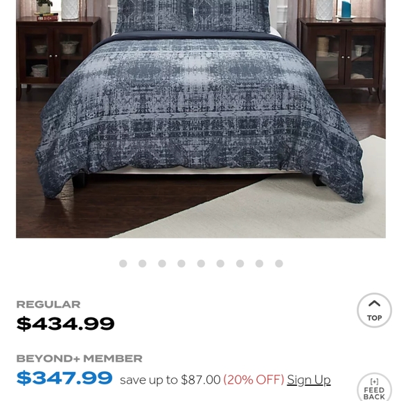 Rizzy Home Geometric 3pc 100% Cotton King Duvet Cover Set in Blue $430 - Picture 12 of 12